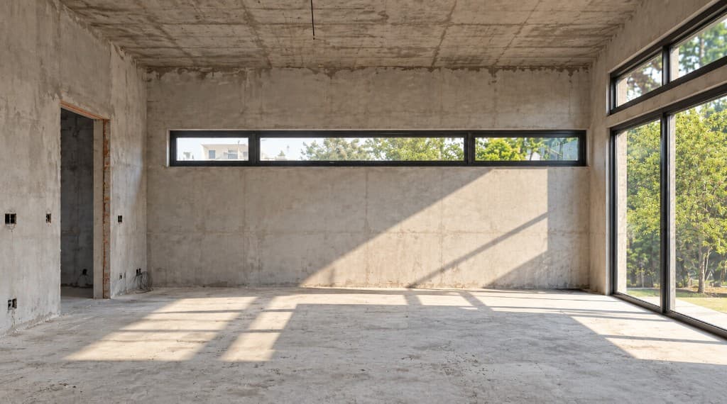 Living Room before — bare shell
